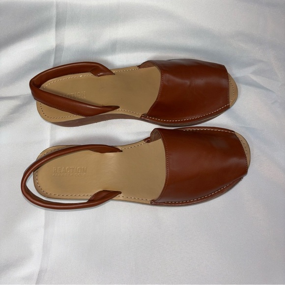 Kenneth Cole Reaction Fine Glass Brown Leather Women's Sandals Size 11 - Picture 4 of 14